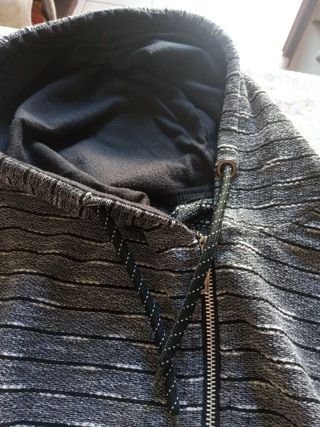 Felpa da uomo aperta cotone grigio/nera