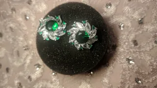 Pendientes Novia Fiesta Eventos Verdes Plateados