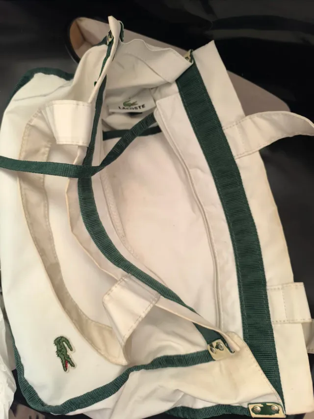 Bolso Tote Lacoste Blanco y Verde
