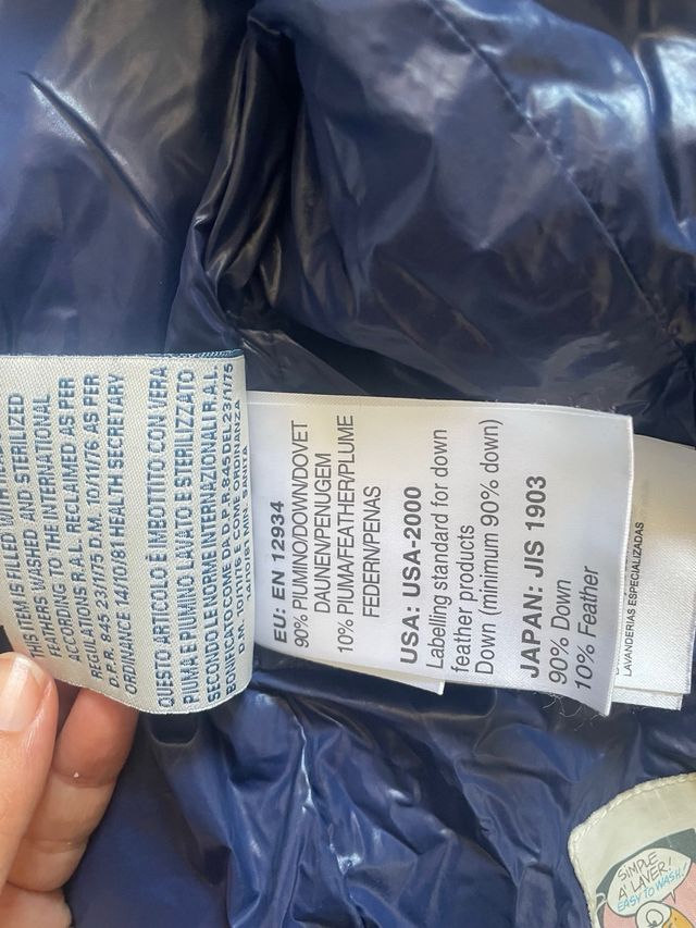 Giacca Moncler blu con cappuccio