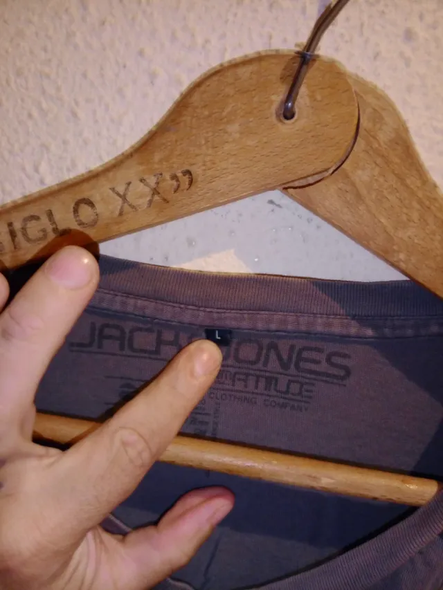 Camiseta Jack & Jones Talla L Gris