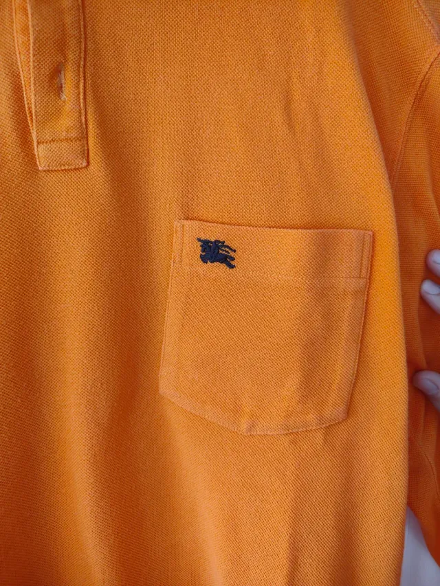 Polo Burberry manga larga naranja