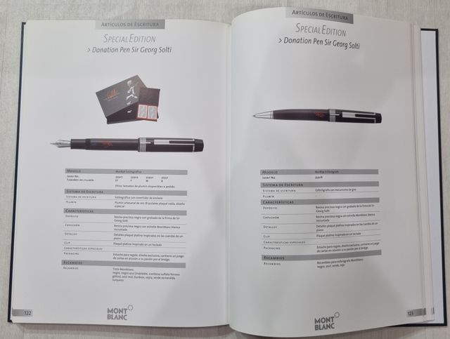 MONTBLANC catálogos ESCRITURA (8 tomos distintos)