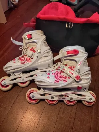 Patines en línea blancos para niña