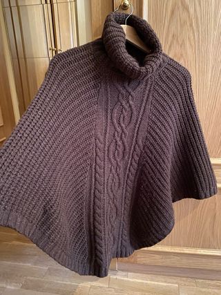 Capa/Poncho Amichi 15% Lana Marrón Talla Única