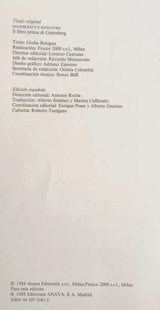 MANUSCRITOS Y MINIATURAS - GIULIA BOLOGNA