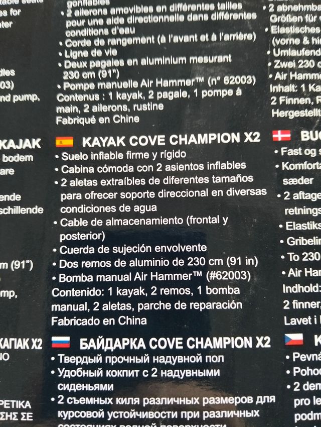 Bestway Hydro‑Force Cove Champion X2 Caiaque Inflável 2 Pessoas 331×88×45 cm