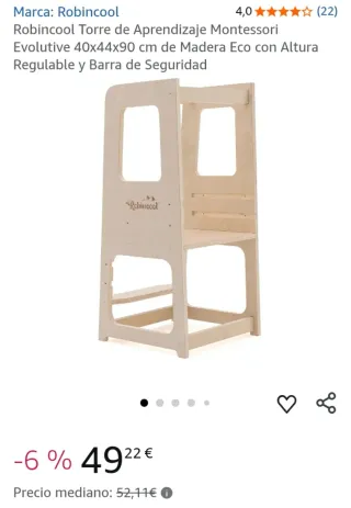 Torre didattica Montessori Robincool 40×44×90 cm