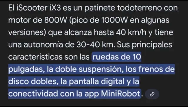 Patinete Eléctrico iScooter iX3 800W