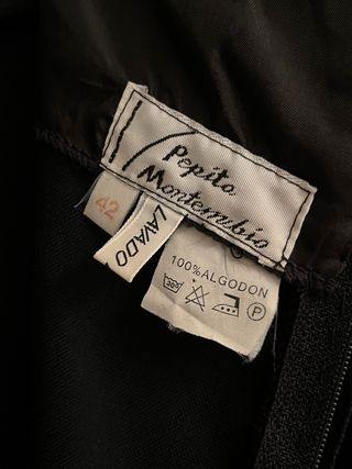 Vestido Terciopelo Negro Talla XL •moda