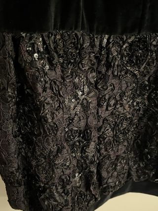 Vestido Terciopelo Negro Talla XL •moda