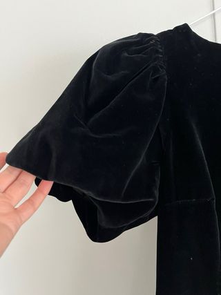 Vestido Terciopelo Negro Talla XL •moda