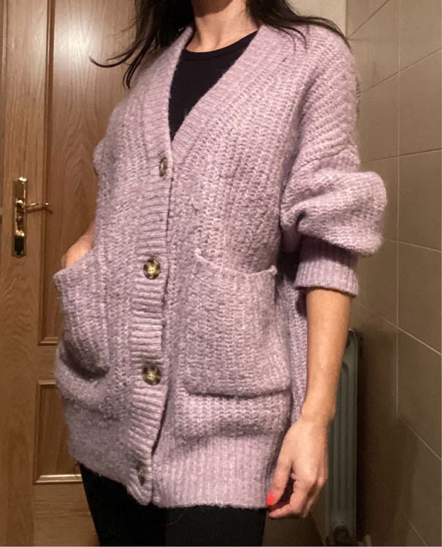 Cárdigan Zara Lana/Alpaca Largo Talla M