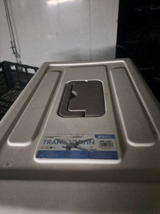 Jaula Transportin Perro Gato Gris y Blanco