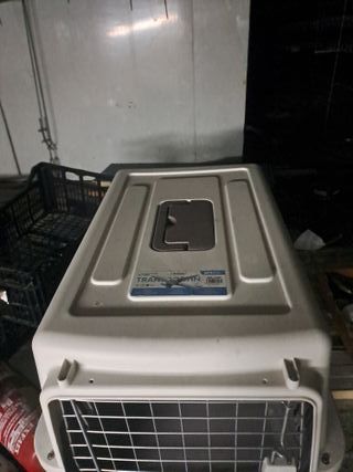 Jaula Transportin Perro Gato Gris y Blanco