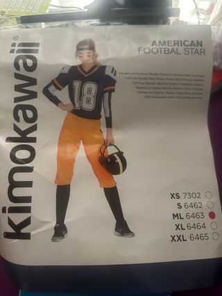 Disfraz Jugadora Fútbol Americano Mujer Kimokawaii