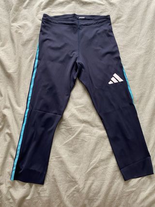 Mallas Adidas 3/4 Mujer Azul Marino y Turquesa