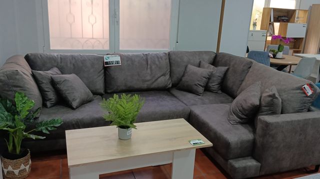 Sofá Rinconera Gris Tela