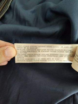 Cazadora Massimo Dutti hombre de piel negra talla 