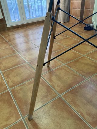 Mesa redonda cristal 90cm patas madera