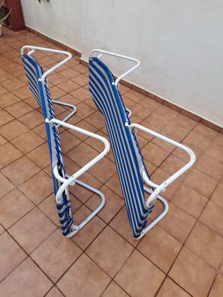 2 Hamacas Rayas Azul y Blanco