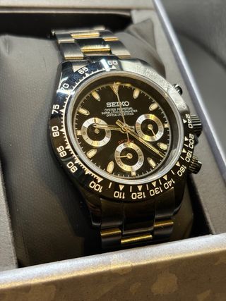 Seiko mod Daytona full black 40 mm.