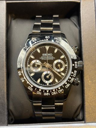 Seiko mod Daytona full black 40 mm.