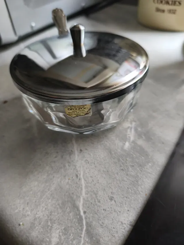 Azucarero Arcoroc Cristal y Metal