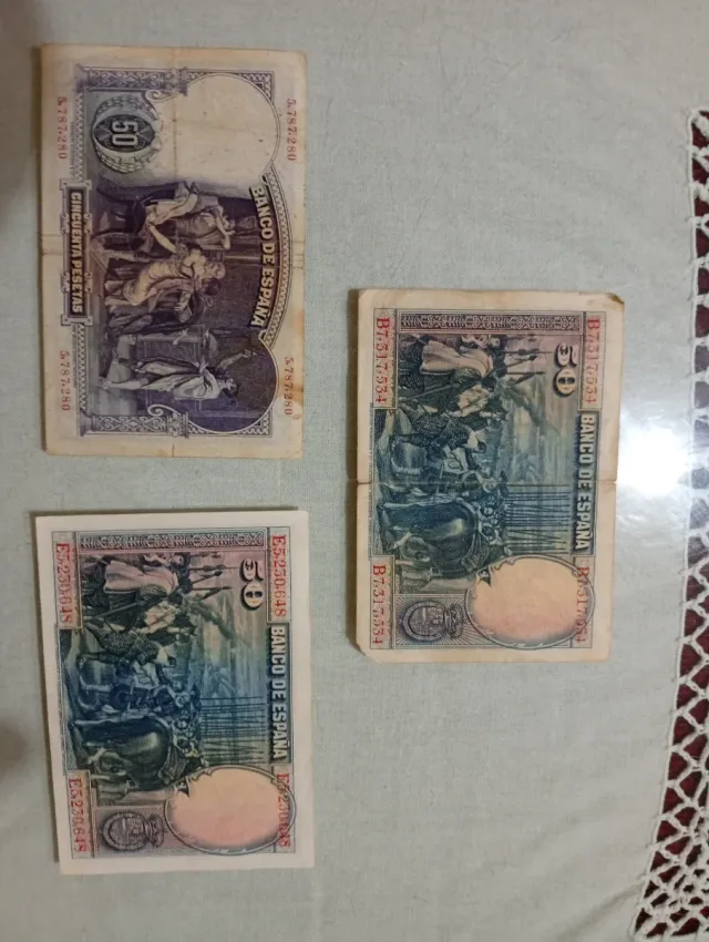 Lote 3 Billetes 50 Pesetas República Española