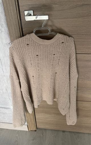 Jersey beige roto talla única