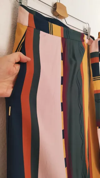 Falda pareo cruzada rayas multicolor