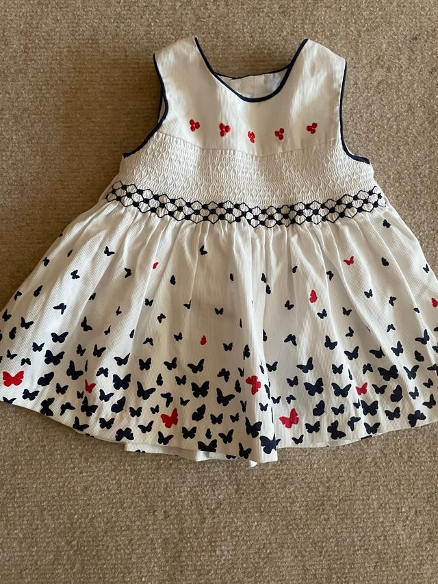 Vestido bebé Charanga blanco mariposas