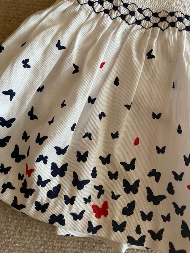Vestido bebé Charanga blanco mariposas