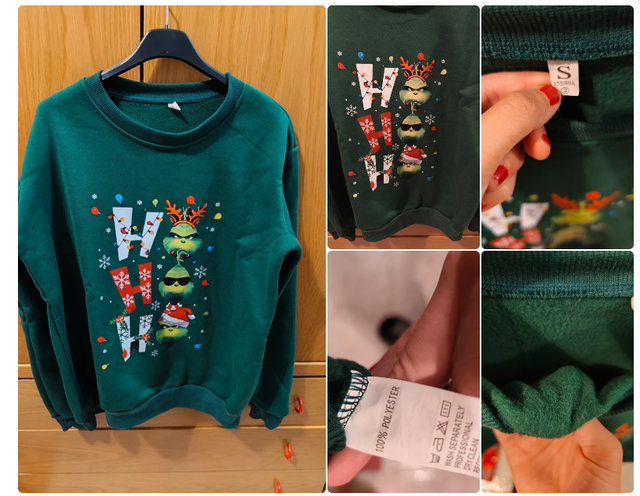 Felpa Grinch Natale Donna Taglia S