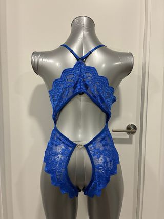 Lencería sexy encaje azul 