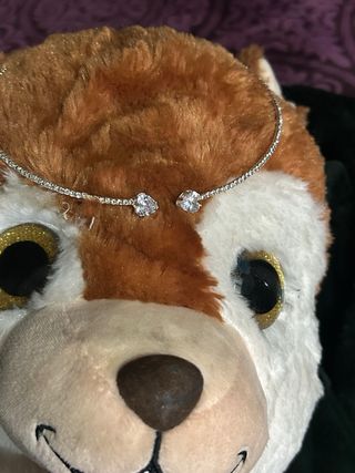 Gargantilla acero con pedrería y dos cristales