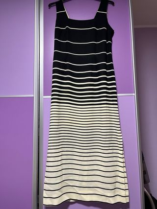 Vestido largo rayas ceremonia mujer + fular