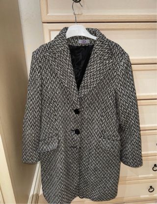 Cappotto fantasia bianco e nero