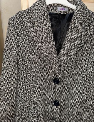 Cappotto fantasia bianco e nero