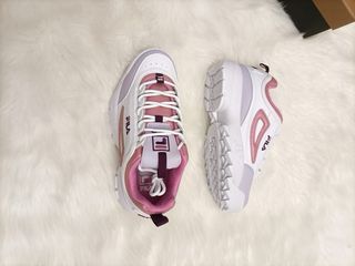 Zapatillas Fila T37 Blancas y Rosas Nuevas