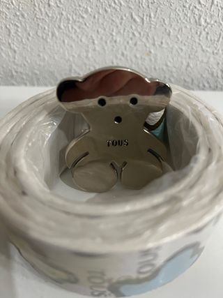 Cinturón Tous Oso Plateado Blanco