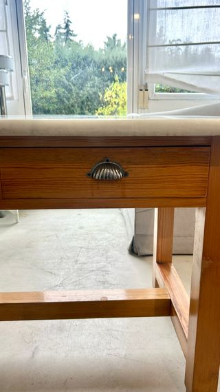 Mesa de cocina tocinera mármol y madera