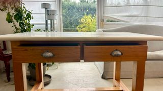 Mesa de cocina tocinera mármol y madera