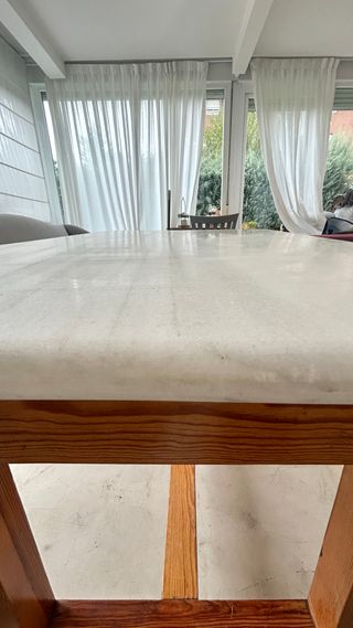 Mesa de cocina tocinera mármol y madera