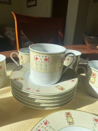Juego 6 ó 12 tazas y platillos café/té porcelana