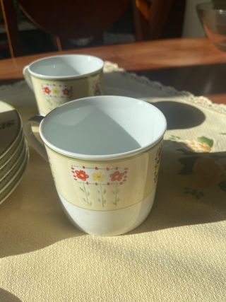 Juego 6 ó 12 tazas y platillos café/té porcelana