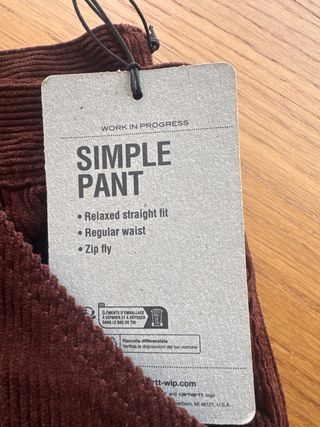 Pantalón Carhartt Marrón Pana