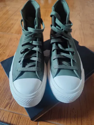 Converse de cuero verde