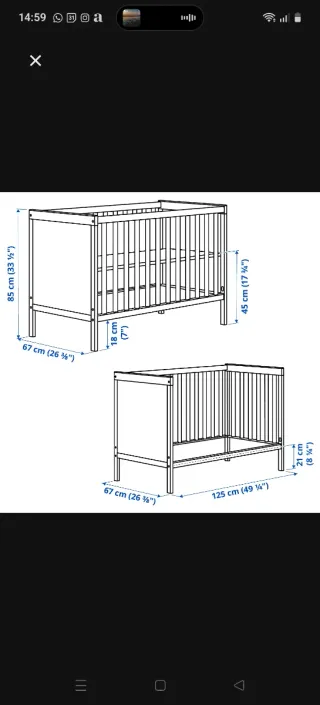 Cuna bebé Ikea 120x60