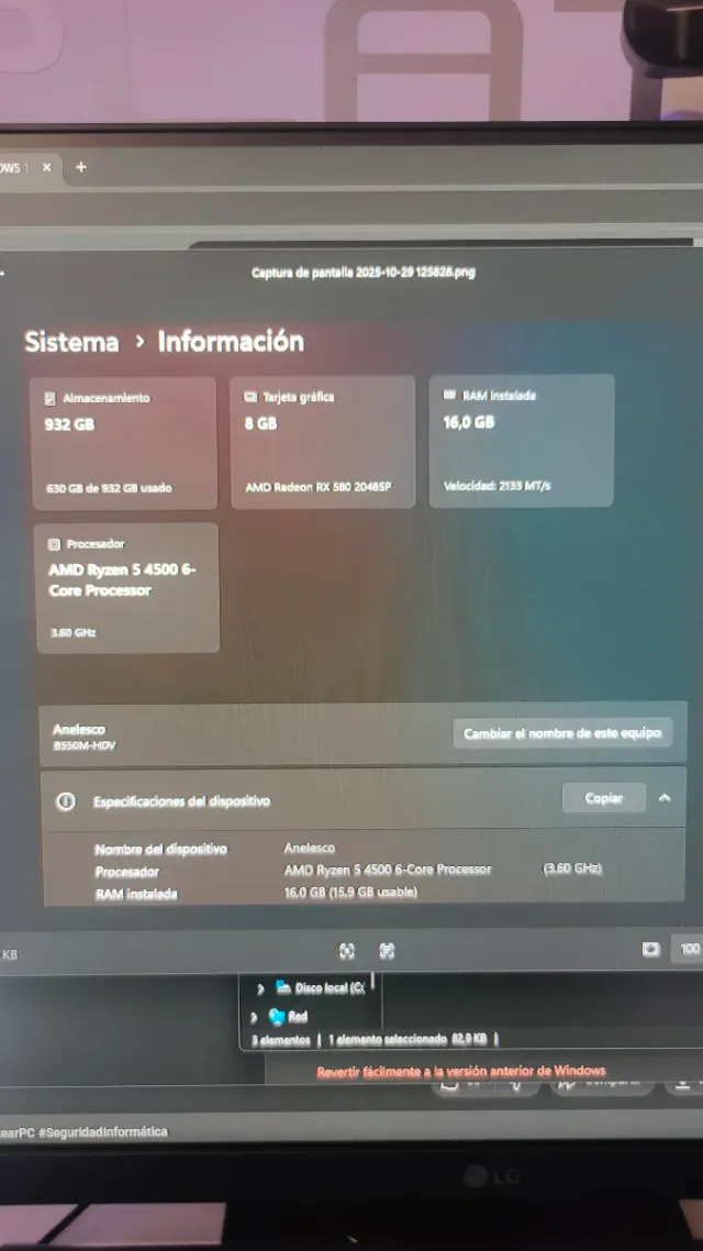 PC Gaming con luces RGB